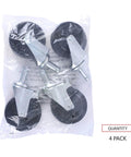Premium Wire Shelving Casters Set Of Four With 600 Pound Per Caster Capacity Gray Finish in package front view