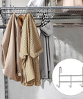 Hooks for Wire Shelving, Multi-Purpose Durable Hanging Wire Shelving Hooks with Rubber Cover for Wall Grid Panels holding clothes.