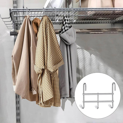 Hooks for Wire Shelving, Multi-Purpose Durable Hanging Wire Shelving Hooks with Rubber Cover for Wall Grid Panels holding clothes.