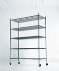 Five Inch Universal Wire Shelving Swivel Casters With Polyurethane Wheels Set Of Four Top Lock Brake For 1 Inch Diameter Wire Shelving Posts Ideal For Heavy Duty Garage Shelving Racks And Industrial Storage on metal wire shelving