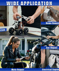 9-In-1 Wire Cutter And Crimping Tool With Adjustable AWG 6-16 shown in various applications including robotics, home, car, and electrical repair.