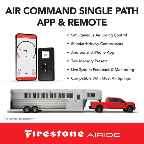Air Command Wireless App And Remote Heavy Duty Air Compressor Kit For Air Helper Springs 150 PSI display with truck and trailer