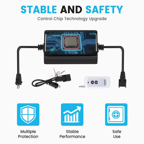 Forward And Reverse Wireless DC Actuator Controller Kit For Motors And Linear Actuators, Works 8V To 30V, 5A Max Output, Remote Range Up To 70 Meters, showing control chip.