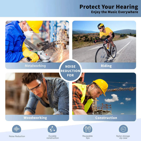Noise Canceling Wireless Neckband Earbuds For Work And Industrial Safety in use for metalworking, riding, woodworking, construction.