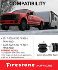 All In One Wireless Rear Air Helper Spring Kit For 2017 To 2026 F250 F350 F450 Super Duty 4WD with truck and trailer