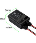 Remote Control Relay Switch 12V-72V DC Wireless Receiver IP65 Waterproof 40A for Outdoor Lights and Motors, dimensions shown