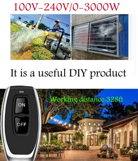 Beefy 40A Wireless Remote Switch for Home Appliances and Electrical Equipment, 110V 120V 240V with remote control