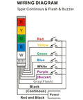 Wiring diagram for Industrial Signal Tower Light 110V AC LED Stack Light With Red Yellow Green LEDs And Buzzer Alarm