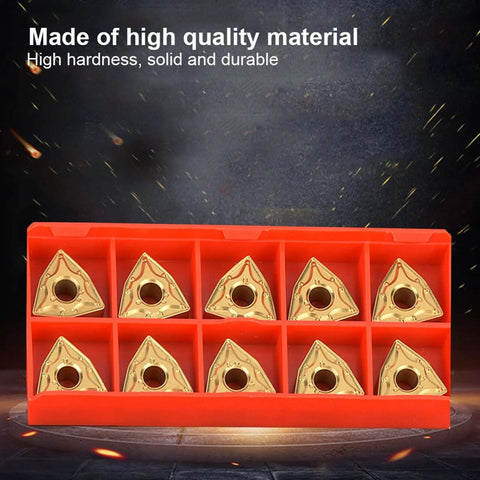 10 Pack WNMG432 Carbide Inserts For CNC Lathe Turning Tools Replacement In Tool Holders Beefy, Heavy Duty Coated Inserts