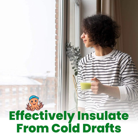 Person looking out window sealed with Window Weather Sealing Tape | Winter Weather Stripping Tape to Block Cold Drafts