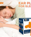 Soft Foam Ear Plugs For Sleeping And Travel, 200 Pairs With 32dB NRR And 37dB SNR Noise Reduction, woman sleeping with ear plugs