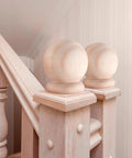Two Pack Two And A Half Inch Round Wood Ball Curtain Rod Finials With Pre Installed Screws Wood Newel Post Caps Decorative Bed Post Finials For Curtains DIY Projects And Home Decor featured on stair posts
