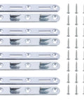 Wood Bed Rail Brackets And Connecting Fittings 5.1 Inch Zinc Round Bed Hooks Set Of 4 with screws for side rails, headboard, and footboard attachment.