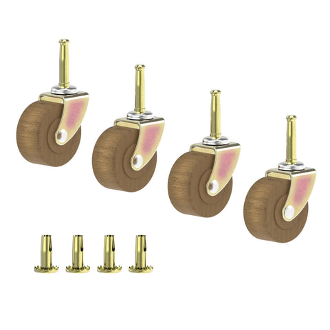 2 Inch Wood Furniture Caster Wheel With One Quarter Inch Stem For Tables Sofas Chests Dressers Cabinets Carts And Chairs