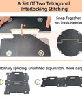 Heavy duty spliceable wood furniture dolly set of 2 with 4 wheels, expandable interlocking platform design close-up view