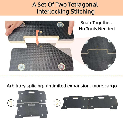 Heavy duty spliceable wood furniture dolly set of 2 with 4 wheels, expandable interlocking platform design close-up view