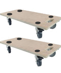 Heavy duty real wood furniture dolly set of 2 with 4 wheels, 2200 lb static load capacity, plywood platform, soft rubber casters