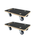 Heavy duty wood furniture moving dolly set of 2 with 17.32 x 9.06 inch phenolic resin platform, 882 lb dynamic capacity per dolly