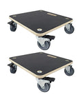 Heavy duty wood furniture moving dolly set of 2 with phenolic resin plywood platform and 4 silent rubber swivel wheels