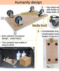 Heavy duty real wood furniture dolly set of 2 with 4 wheels, 2200 lb static load capacity per pair, plywood platform and handle