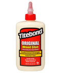 Wood Glue 5063 For Woodworking And Furniture Repair And Assembly, Fast Set And Short Clamp Time, 8 oz bottle with red cap.
