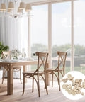 Table and chairs in a dining room with inset of Wood Hole Plugs Set With 160 Pieces In Four Sizes Flat Head Wooden Plugs
