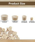 Wood Hole Plugs Set With 160 Pieces In Four Sizes Flat Head Wooden Plugs For Furniture Repair And Craft Projects