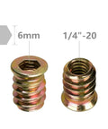 40 Piece Set Of 1 Quarter Inch 20 Threaded Wood Inserts And Furniture Screws For Wood Furniture With Hex Socket Drive 15 Millimeter Length Carbon Steel Durable Fasteners With Hex Spanner By Anwenk, showing detailed view of threaded inserts.