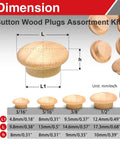 Assorted Wood Plug Kit With 144 Pieces In Four Sizes 3/16 Inch, 5/16 Inch, 3/8 Inch And 1/2 Inch for Screw Holes Size Display