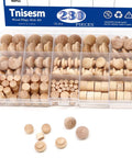 230 Piece Wood Hole Plug Kit With Mushroom And Flush Styles, Includes 1/2, 3/8, 5/16 And 3/16 Inch Plug Sizes, Screw Cover Caps, Assorted Wood Plugs With Organizer Case For Quick Woodworking And Furniture Repair