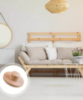 Wood Plugs Set in 4 Sizes for DIY Furniture Repair and Cabinet Gaps 120 Pieces Hardwood Hole Plugs in a living room setting.