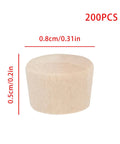 200 Pcs 3/16 Inch Wood Plugs For Furniture Repair And Hidden Fasteners, close-up view, 8mm wooden hole plugs with size dimensions.