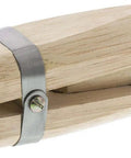 Side view of the Peg Assist Premium Ring Clamp With Non Slip Extra Long Round Peg Leather Lined Jaws For Secure Hold Patent Pending Six Inch Clamp And Four And Three Quarter Inch Peg For Woodworking And Jewelry Making.
