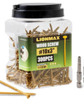 Deck Screws 3 Inch, Wood Screws #10 x 3, 300 PCS, Rust Resistant, Exterior Epoxy Coated in jar with Torx/Star Drive Head, Tan