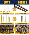Comparison of 450 Pcs Wood Screws Assortment Kit with Torx Drive Screws and Matching Bits vs rusty screws, showcasing rust resistance and organization.