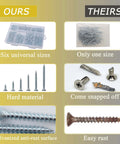 Comparison of High Hardness Wood Screws Set 209 Pieces Phillips Flat Head Drywall And Wood Screws Six Sizes Two Inch To One Half Inch with others