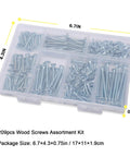 High Hardness Wood Screws Set 209 Pieces Phillips Flat Head Drywall And Wood Screws Six Sizes Two Inch To One Half Inch in case