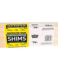 Wood Snapping Shim CSH12/42/12/48 B 3/8 x 1-3/8 x 12 In 42-Pack Shims For Leveling And Fitting with packaging label visible