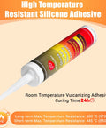 Wood Stove Door Gasket Cement High Temp RTV Silicone Adhesive Up To 850F For Fiberglass Gasket Rope Seals Sealant For Wood Stoves