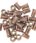50 Pack Quarter Inch By Twenty Threaded Wood Inserts For Furniture And DIY Projects, Screw In Nutserts With Hex Drive, 15mm Length, Includes Hex Key