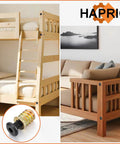 32 Pcs Wood Threaded Inserts For Furniture Screws used in bunk bed and sofa assembly with close-up of inserts and nuts