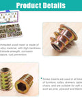 170Pcs Wood Threaded Inserts Kit Six Sizes M4 M5 M6 M8 Hex Socket Drive Nuts For Wood Furniture Cabinets shown with close-up details