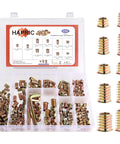 Wood Threaded Inserts Kit With Hex Wrench, 191 PC Set In Three Sizes 1/4-20 5/16-18 3/8-16 For DIY Furniture Repair And Assembly