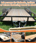 Beefy Heavy Duty Self Drilling Wood To Metal Screws With Torx Star Drive Fourteen By Two And Five Eighths Inch Reamer Tek Screws Bronze Star Triple Coat for trailer fastening