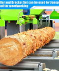 Boat Trailer Roller with Bracket Set 1.5" Diameter Conveyor Kayak Metal Roller shown transporting a log in woodworking setup.