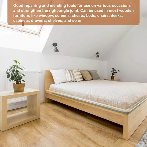 Bedroom with wooden furniture demonstrating assembly using 0.47"x0.47"x0.35" L Bracket Corner Braces -12Pack- for stability.