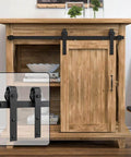 6.6FT Super Mini Sliding Barn Door Hardware Kit for Single Cabinet Doors on TV Stands and Small Wardrobes, J Shape Hanger Design