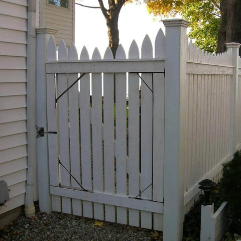Wooden gate with Anti Sag Gate Kit Heavy Duty No Sag Kit For Wooden Gate Fence With Gate Latch Powder Coated Rust Resistant Steel 120 Lb Safe Load