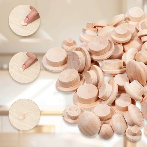 150 Pcs Wooden Hole Plugs Set In Four Sizes Three Sixteenths Inch Five Sixteenths Inch Three Eighths Inch And Half Inch