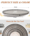 Illustration of 24 Inch Round Wooden Lazy Susan Turntable for Kitchen and Dining Room Organization with size and color options.